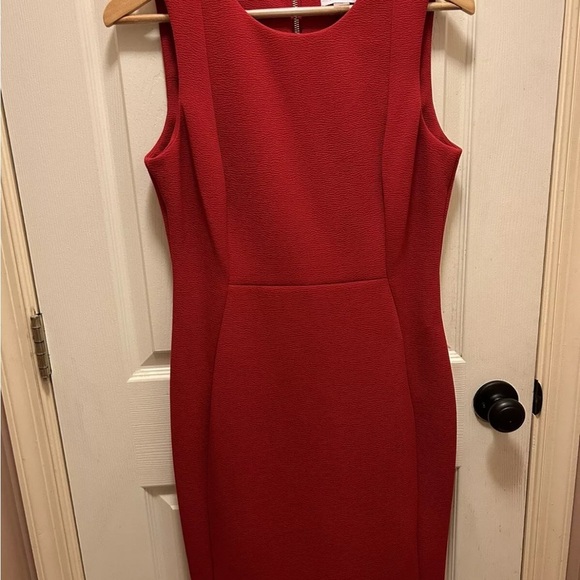 Calvin Klein Elegant Red Sleeveless Dress Sz 10 EUC!! - Picture 1 of 10